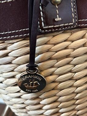 Brahmin Brown Leather Fob Charm Brown Gold